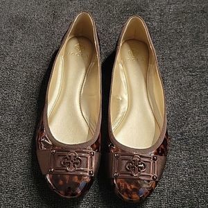 ISOLA BRITT II leopard print ballet flats, leather upper, lightly padded footbed